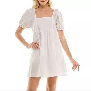 NWT Draper James Ladies Puff Sleeve Dress White size extra Large baby doll